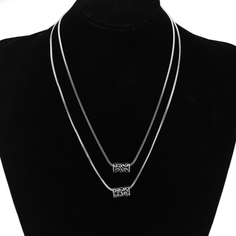 Steel Vintage Cloud Pattern Small Waist Necklaces