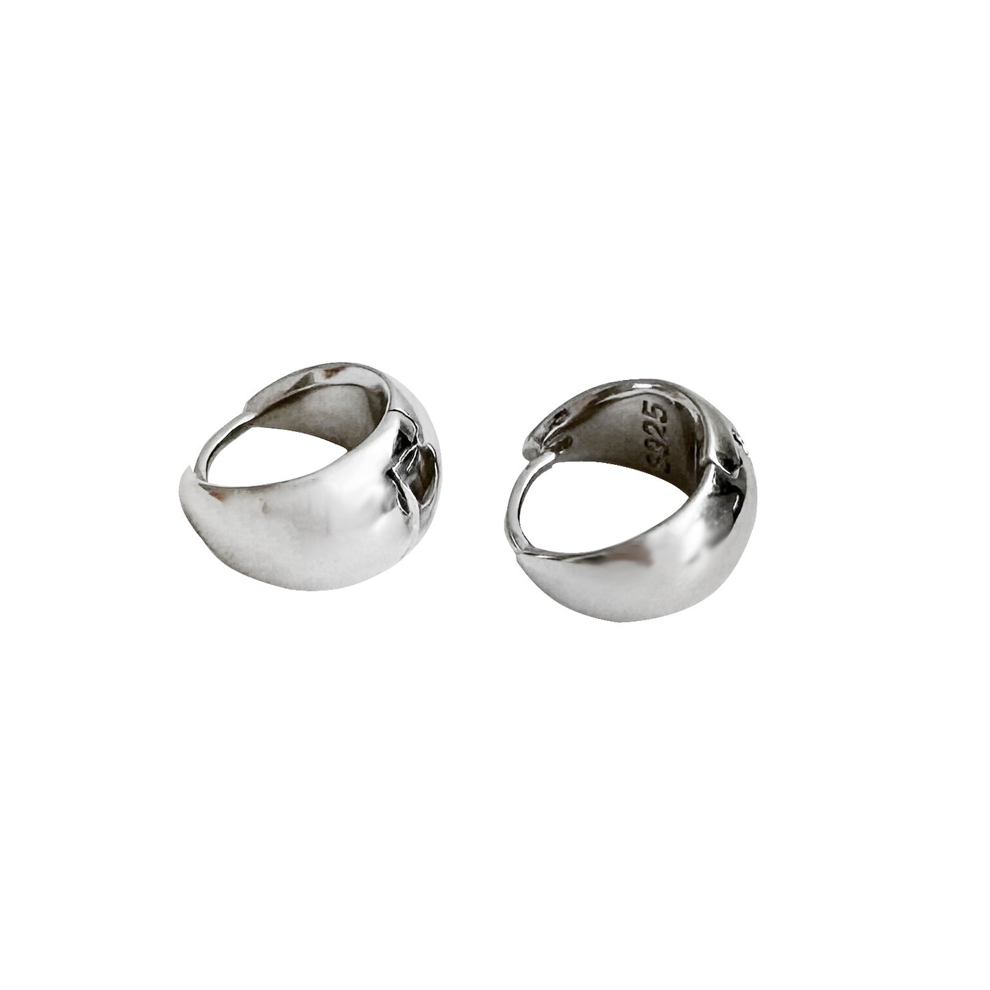 Boucles d'oreilles tendance en forme de cercle incurvé en argent sterling pour femme
