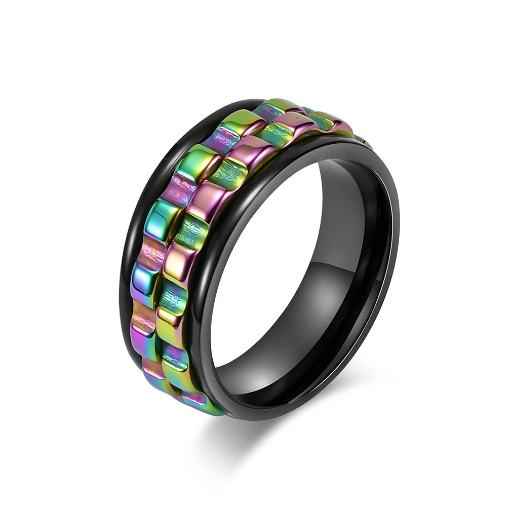Anxiety Relief Special Interest Light Luxury Design Titanium Steel Rings
