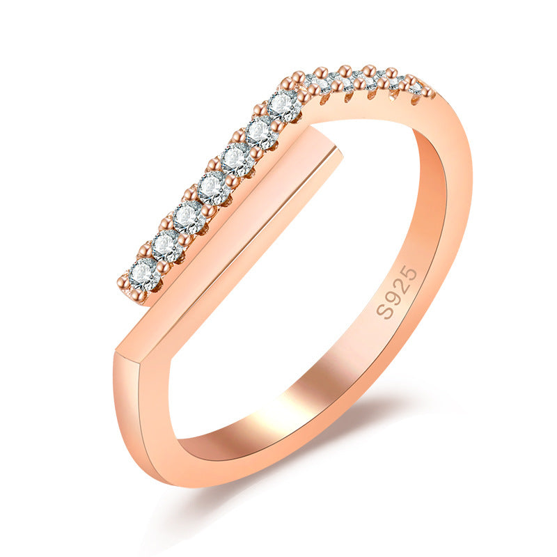 Female Niche Design Zircon Line Open Rings