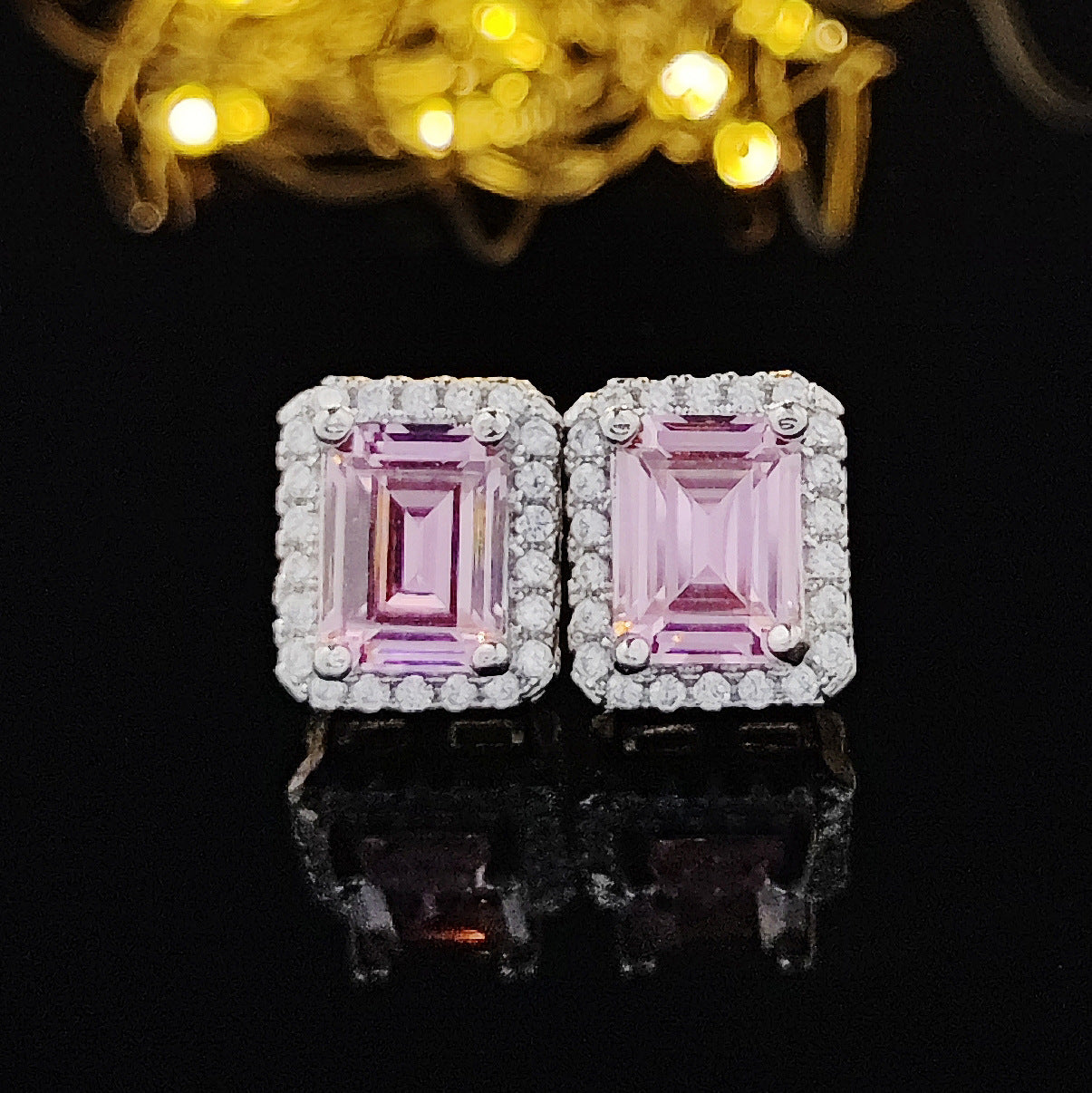 Niche Advanced Design Sense-Ohrringe für Damen mit rosa Zirkon