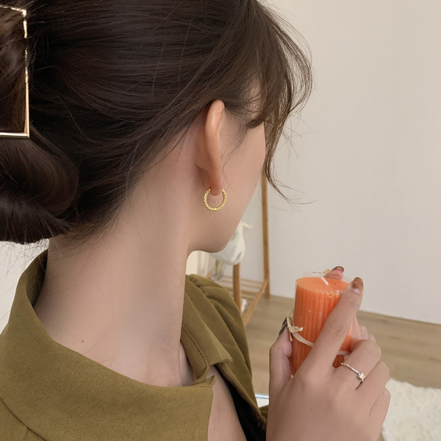 Damen-Ohrringe aus Stahl, nicht verblassend, geometrisch, sternenklar, für schlichte Ohrringe