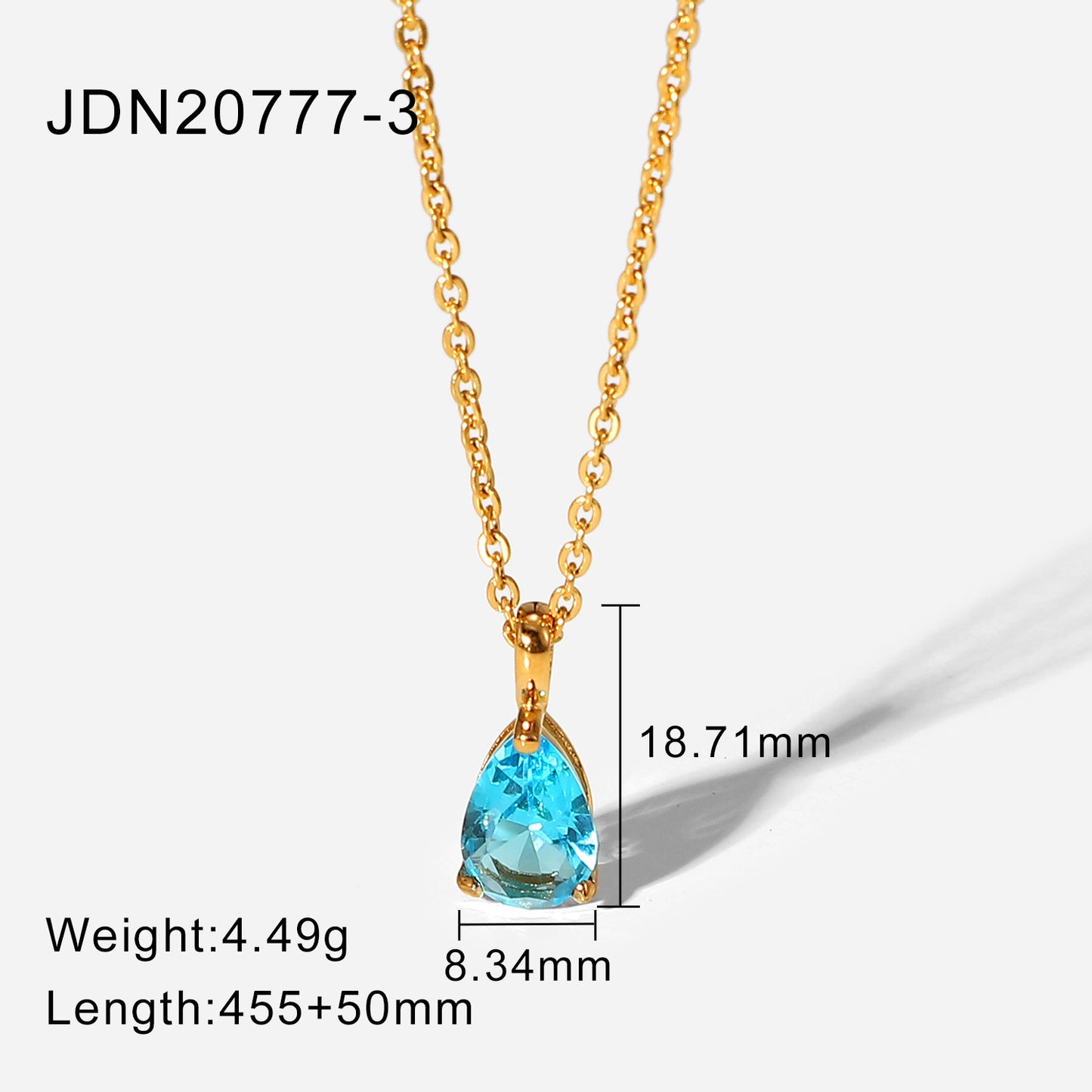 Gold Plated December Zircon Stainless Steel Necklaces