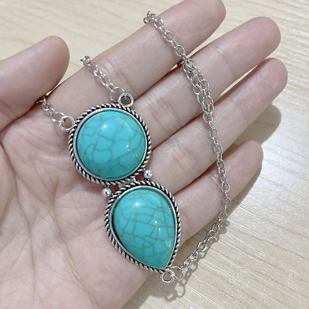 Metal Ethnic Turquoise Bohemian Round Water Bracelets