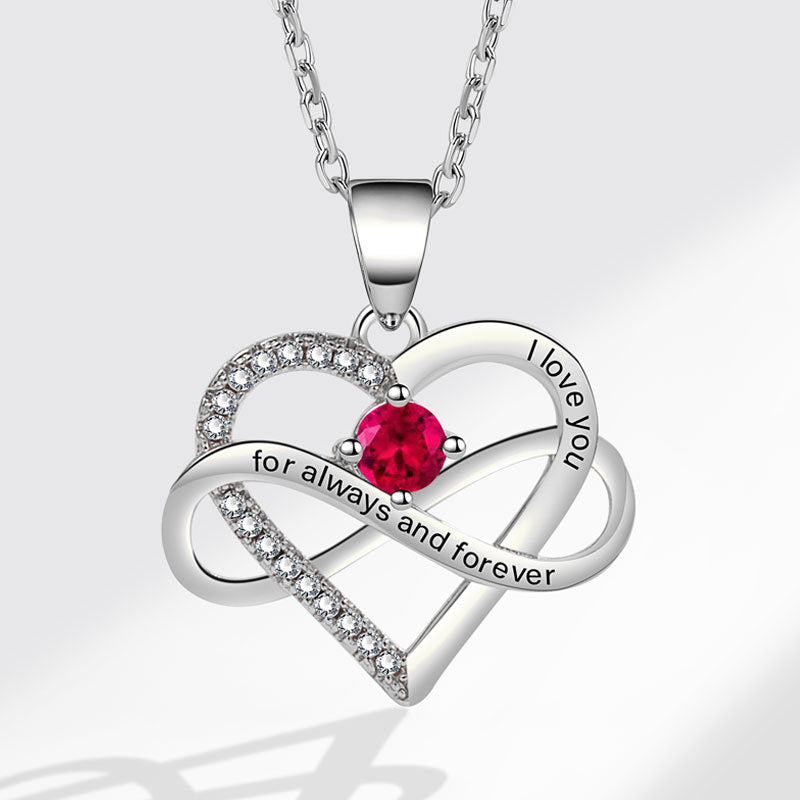 Colliers simples en forme de coeur avec micro incrustation de mode lettrage