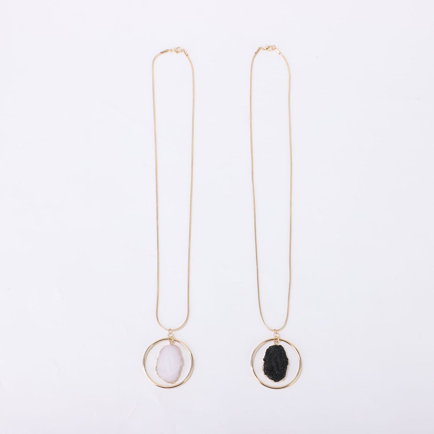 Colliers pull tendance en pierre naturelle imitée pour femmes