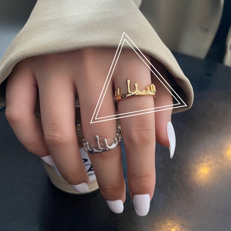Crown Female Trend Zeigefinger mit öffnenden einfachen Ringen