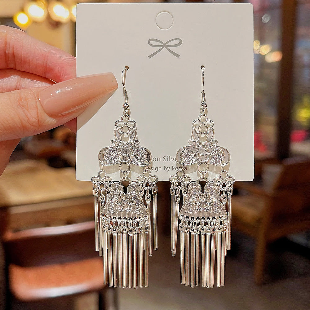 Women's Ethnic Style Chinese Tourist Attractions Jewelry Miao Earrings