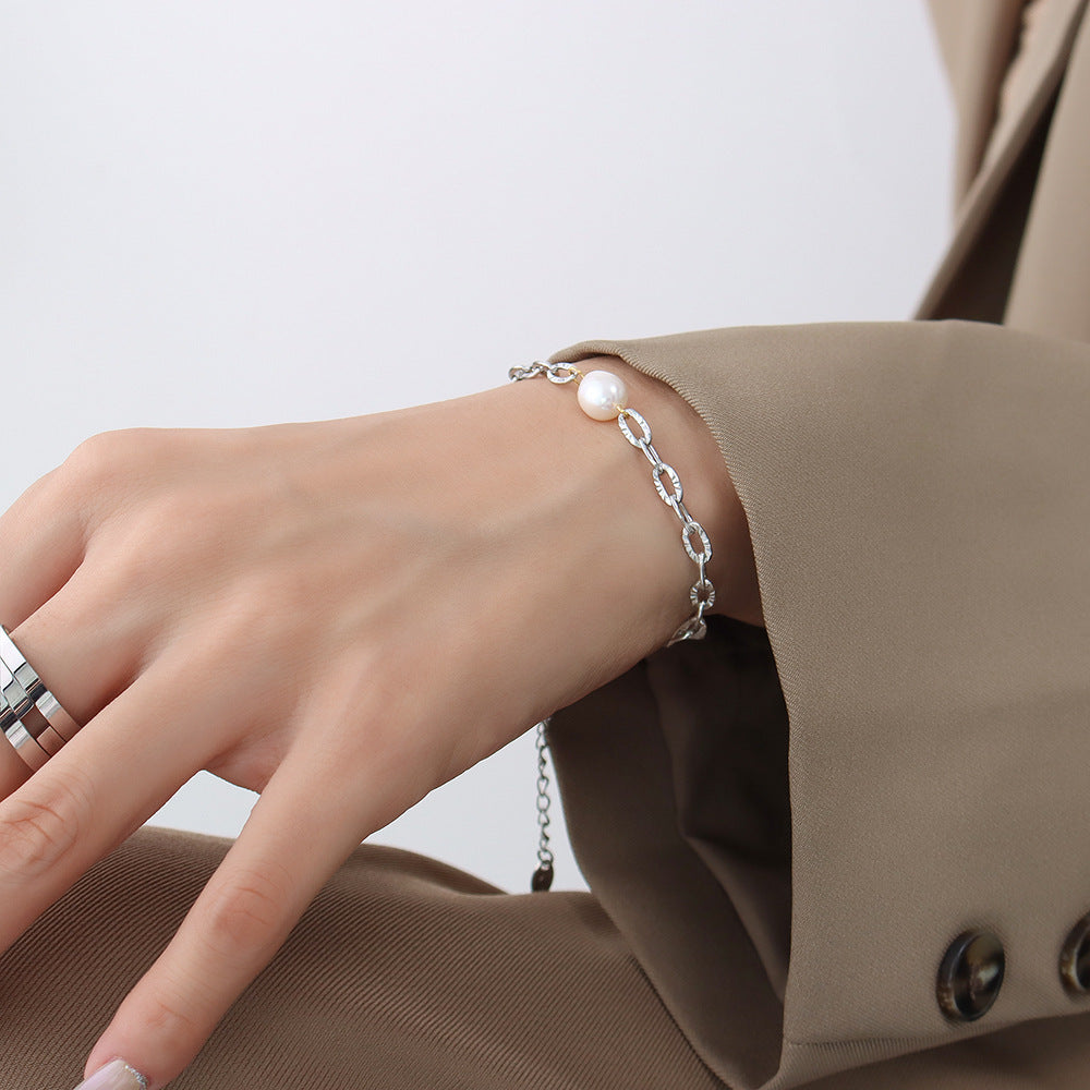Korean Style Freshwater Pearl Stitching Sweater Bracelets