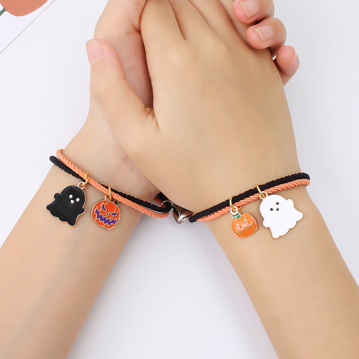Women's & Men's & Color Matching Pumpkin Ghost Pendant Bracelets