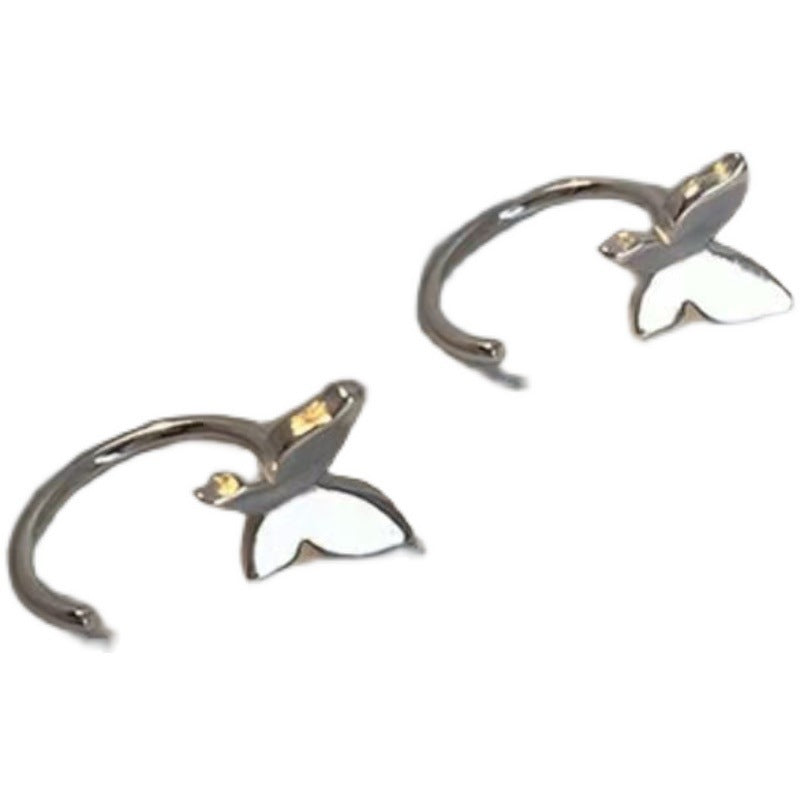 Women's Butterfly For Ear Hook Elegant High-grade Round Face Show Small Rings