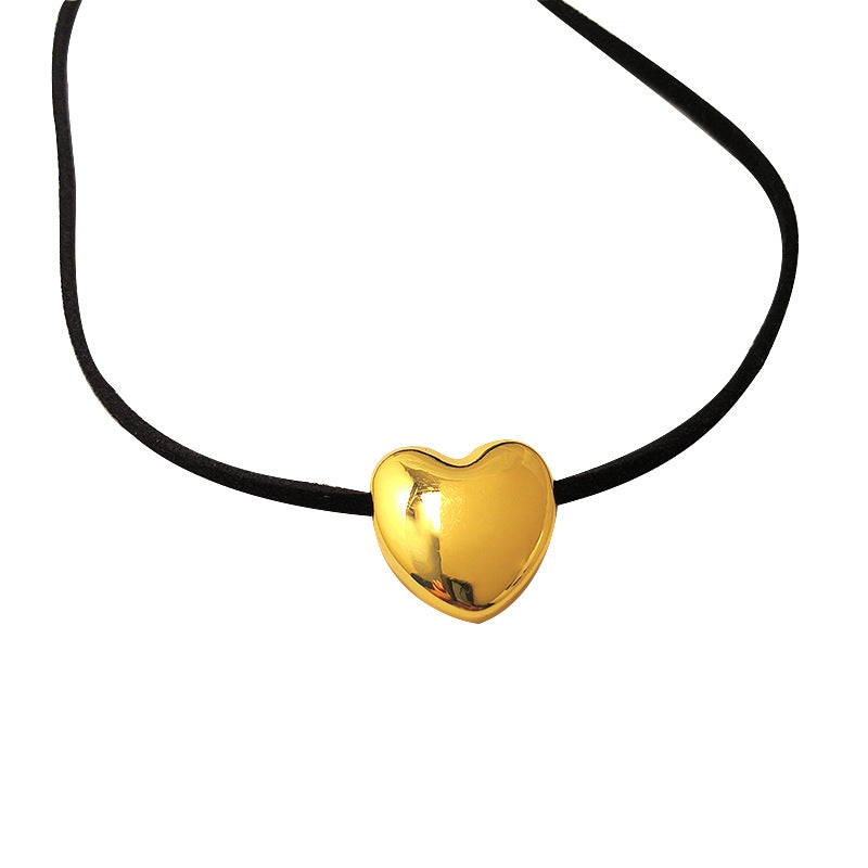 Damen-Halsketten mit Liebesanhänger und Kordelzug, verstellbare Schlüsselbeinkette