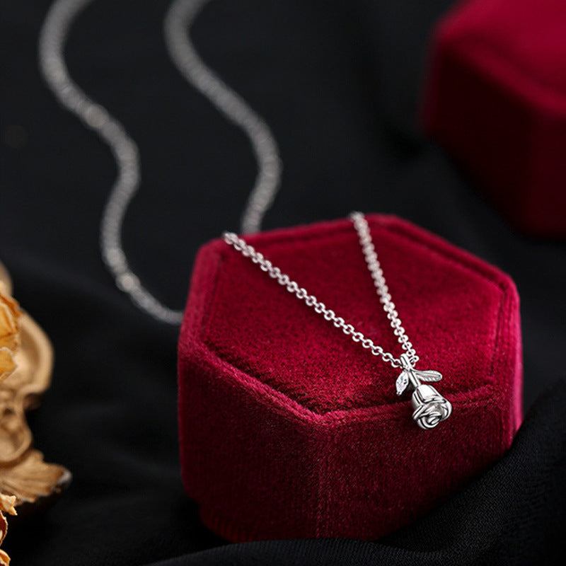 Collier avec pendentif tulipe pour femme, Niche en argent Sterling de Style coréen