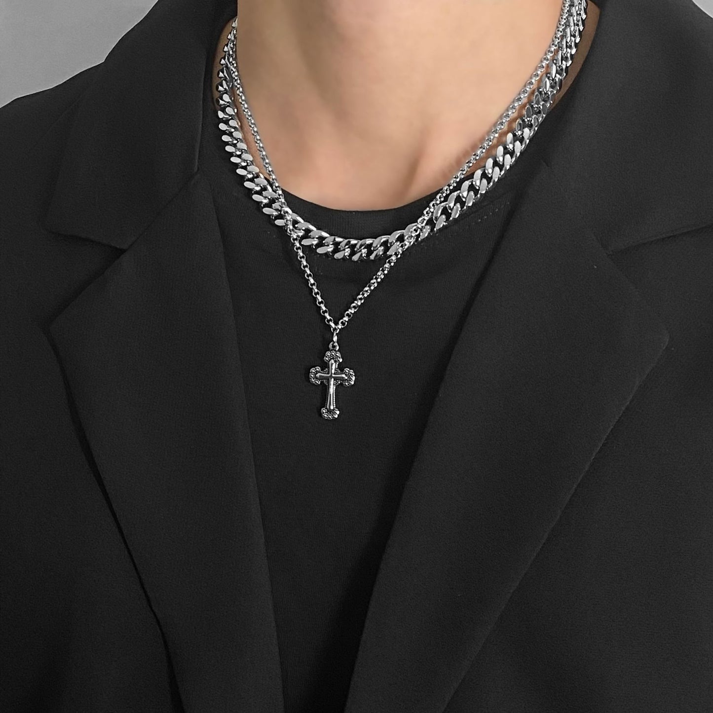 Women's & Men's & Titanium Steel Retro Dark Street Matching Necklaces