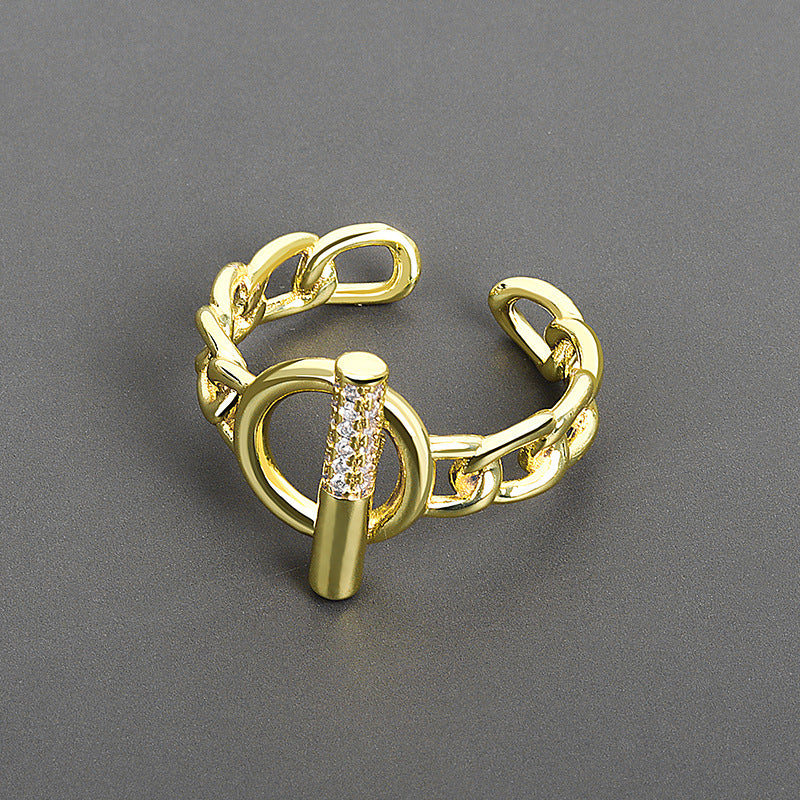Women's Buckle Chain Light Luxury Index Finger Rings