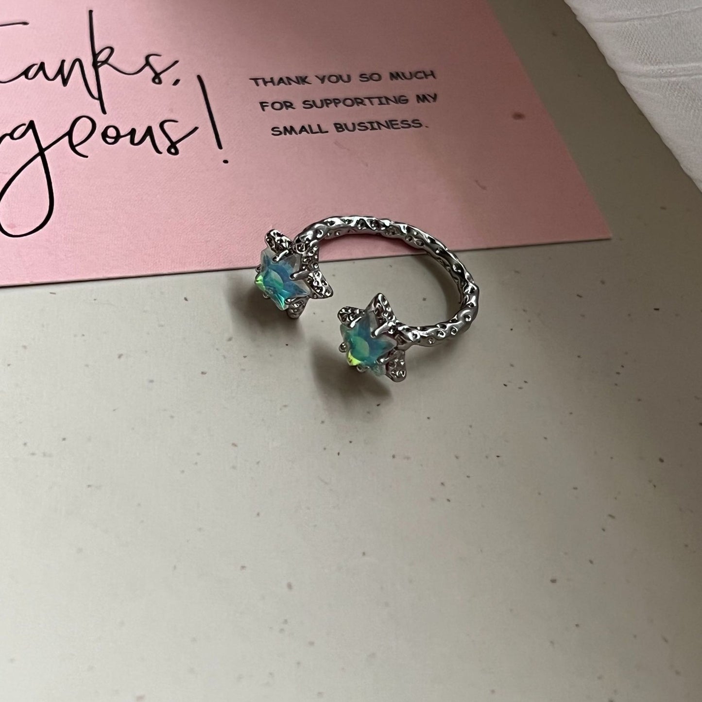 Green Design Stars Light Luxury High-grade Female Rings