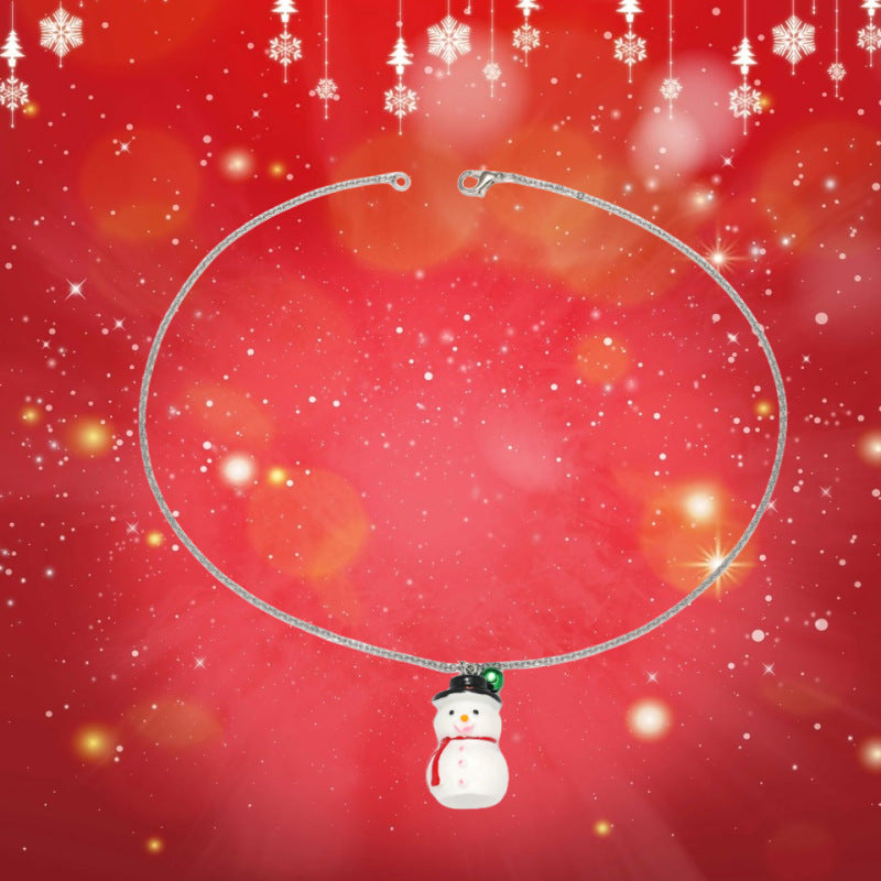 Colliers de dessin animé de noël, doux et mignon, père noël enfantin