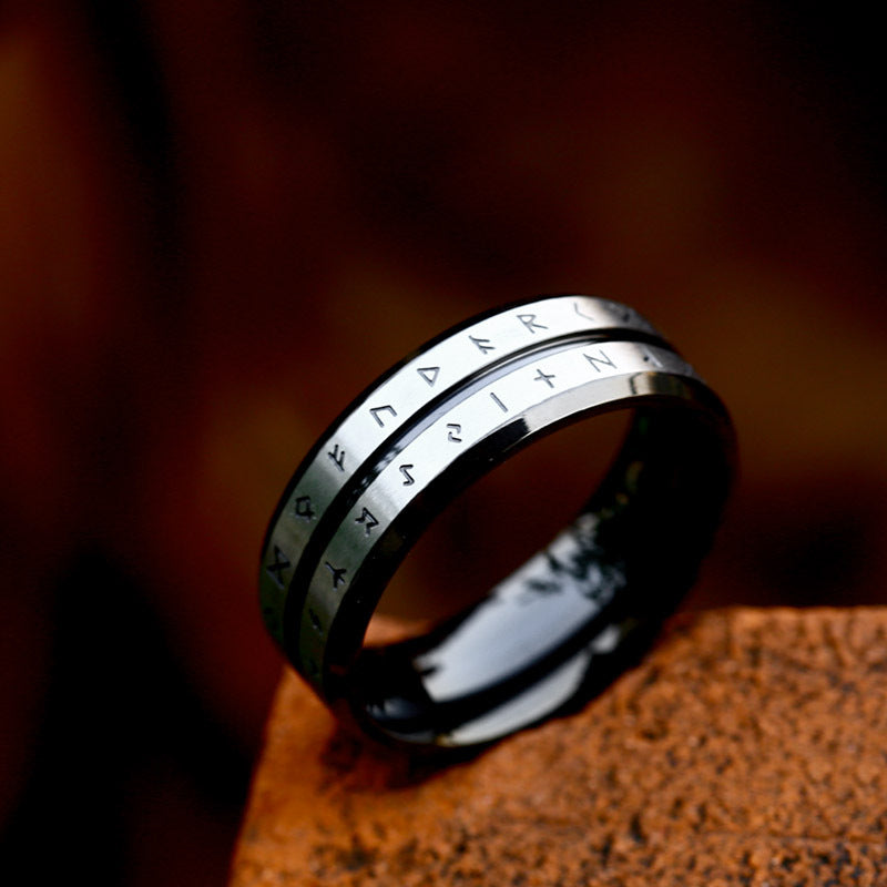 Women's & Men's & Steel And Nordic Viking Letter Rings