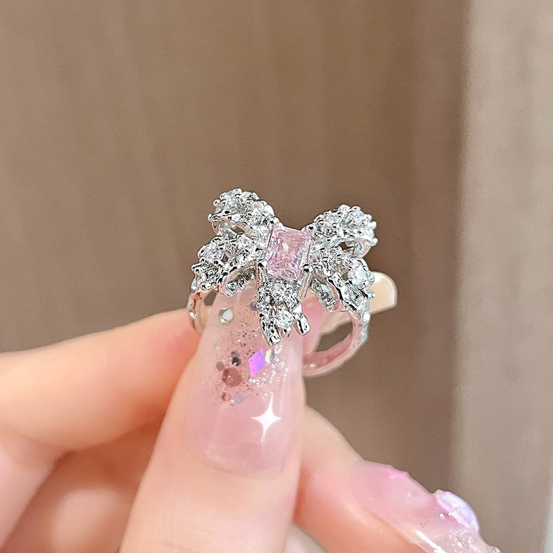 Zircon Personality Affordable Luxury Flower High Sense Rings