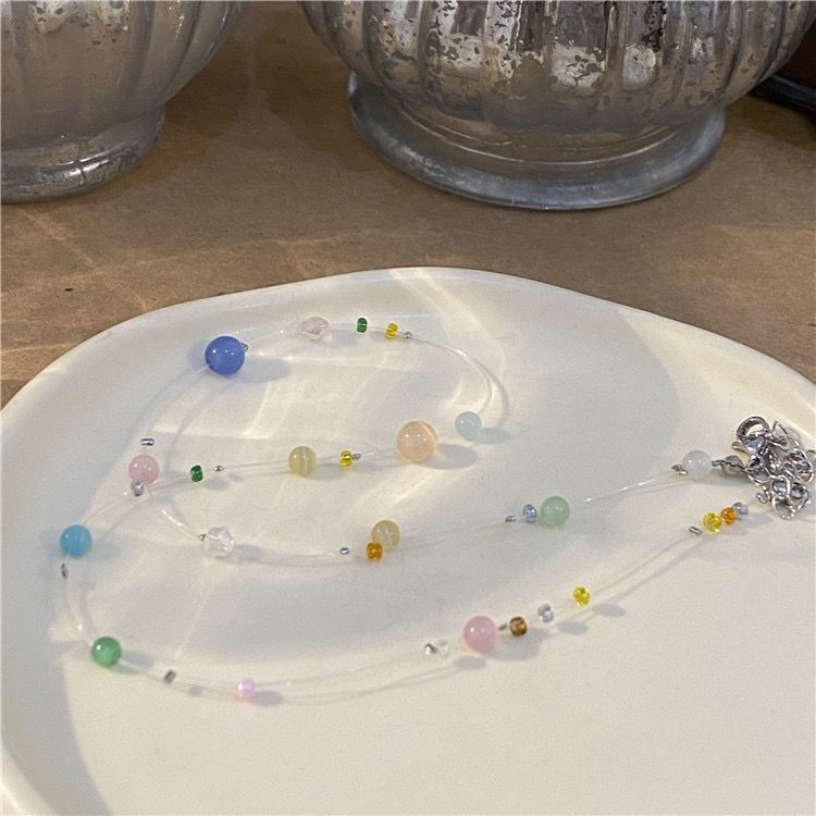 Colliers de clavicule bohème en cristal de perles de gravier irrégulières pour femmes