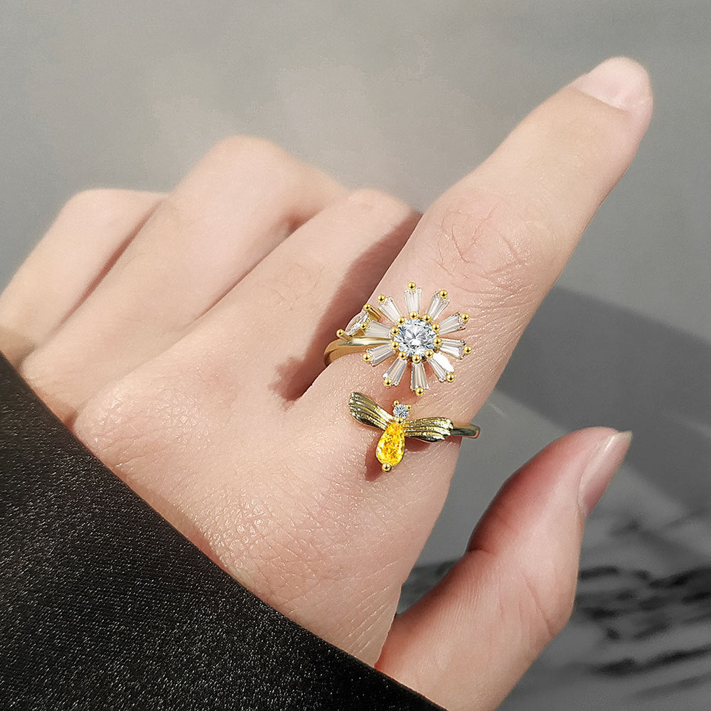 Bagues élégantes et personnalisées réglables pour femme abeille