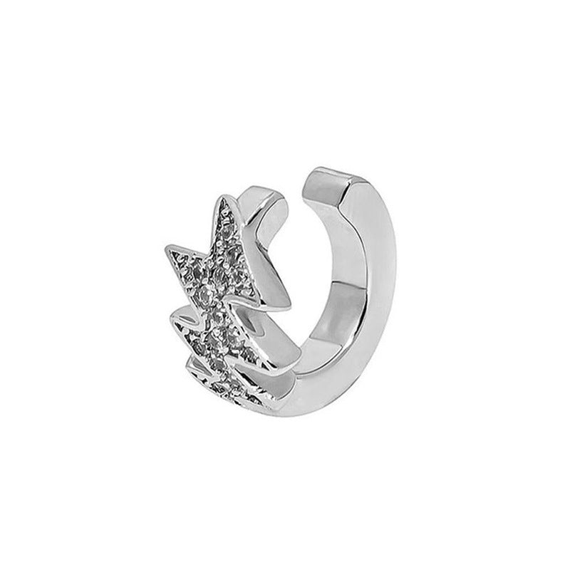 Women's Double Layer Neutral Interwoven Twist For Ear Clip