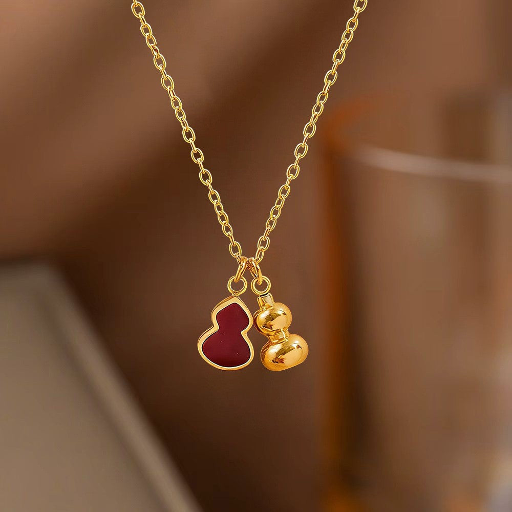 Women's Double Gourd For Light Luxury Minority High-grade Clavicle Necklaces