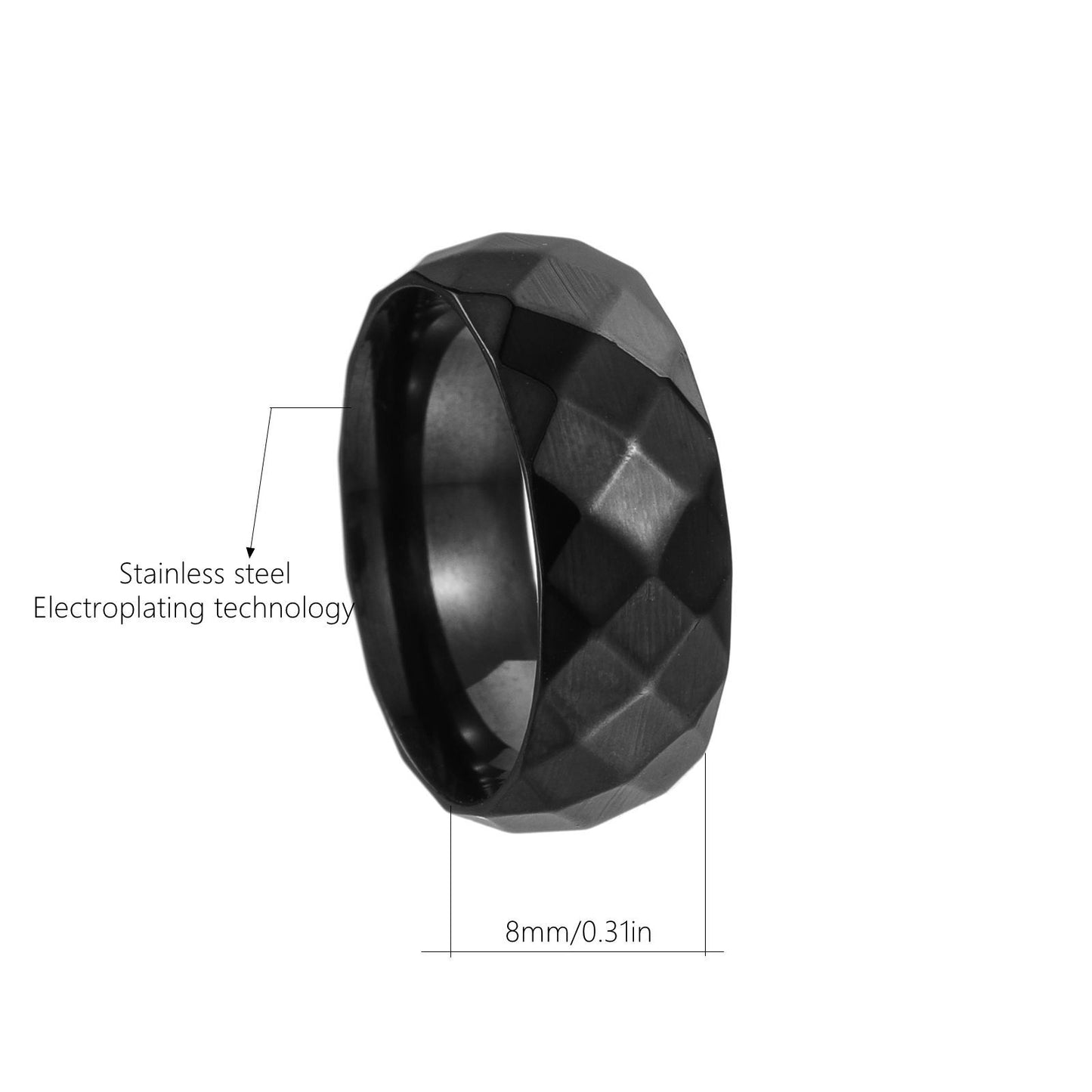 Men's Face Wide Diamond Surface Wedding Electroplating Rings