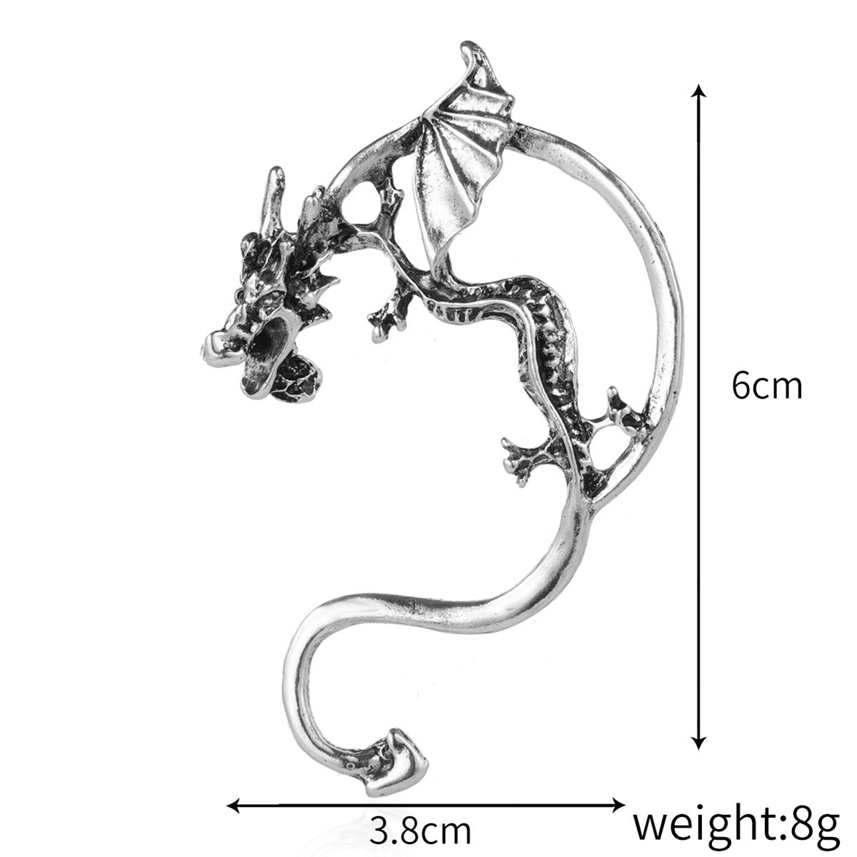 Metallic Dark Goth Devil Fairy Wings Earrings