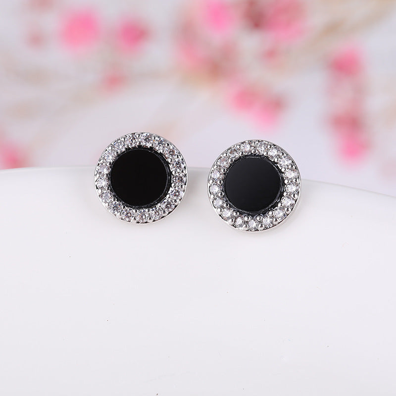 Needle Simple Black Triangle Light Luxury Minority Rings