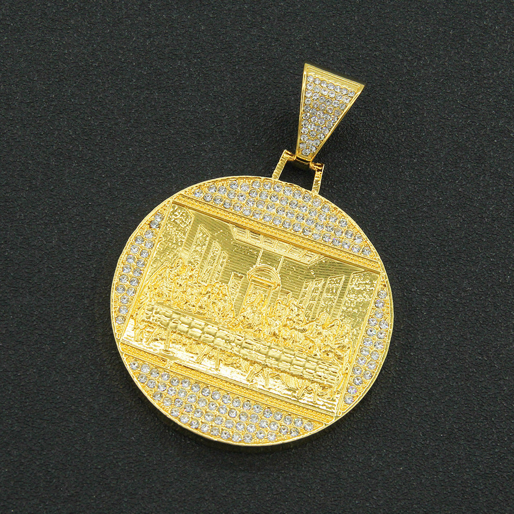 Grand pendentif rond pour hommes, colliers cubains Cool et dominateurs, tendance, Punk