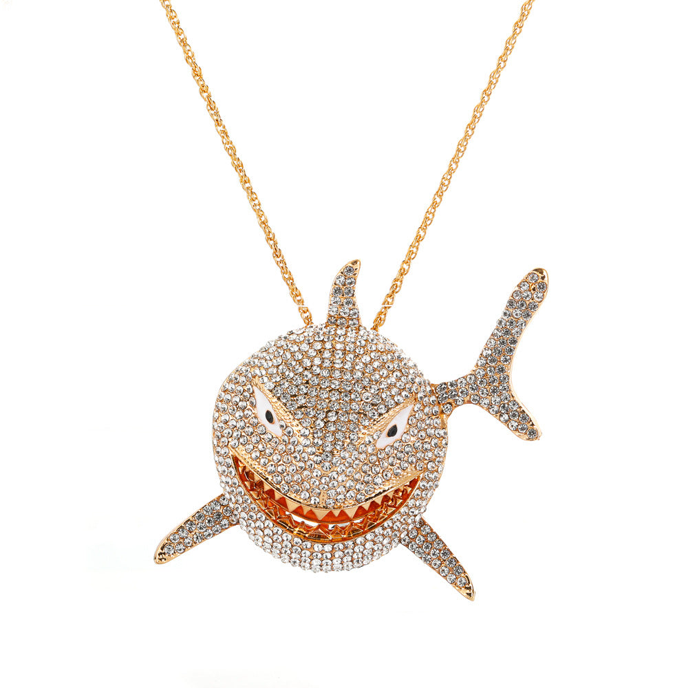 Pendentif Rétro Punk Exagéré Grand Requin Colliers