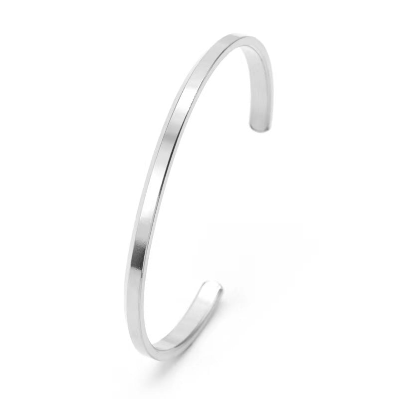 Titanium Steel Open-end Bevel Shaped Gift Female Bracelet