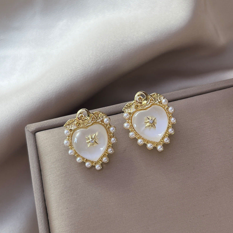 Needle French Opal Simple And Stylish Earrings