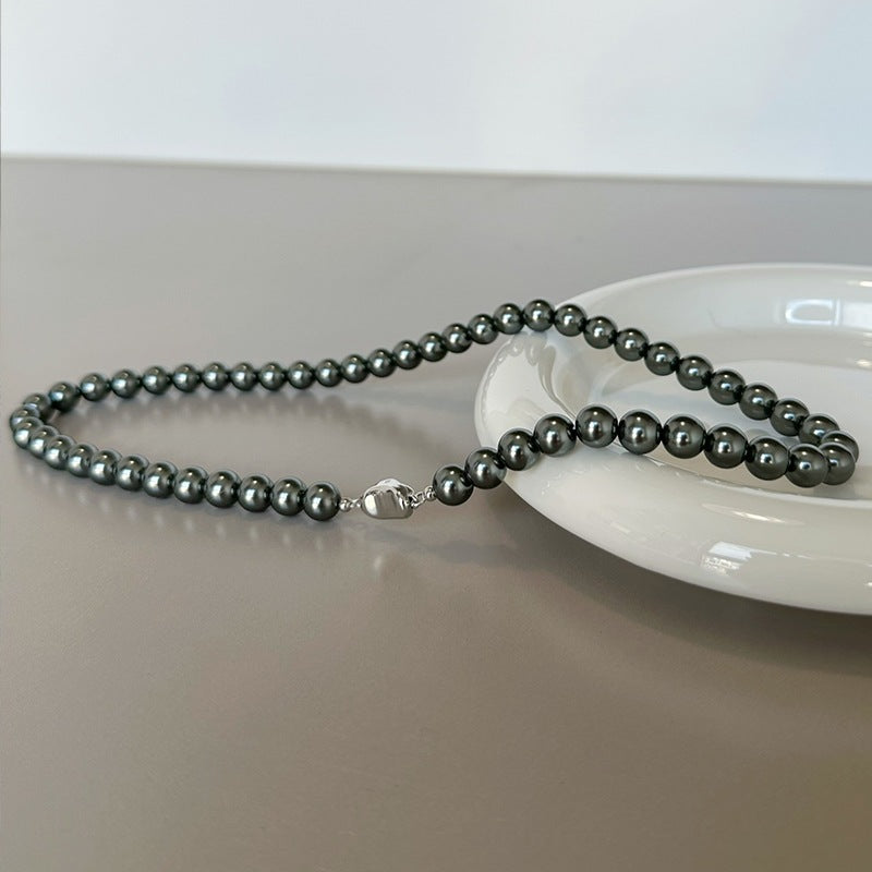 Circle Aurora Stackable Wear Colliers de perles noires