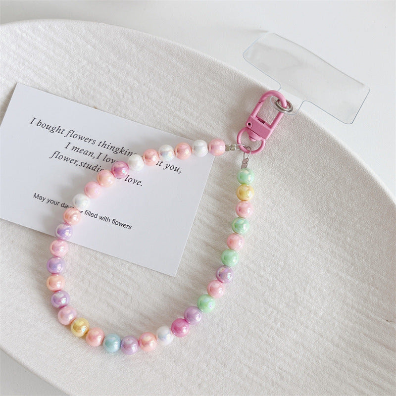 Women's Butterfly Solid Color Colorful Beads Mobile Bracelet