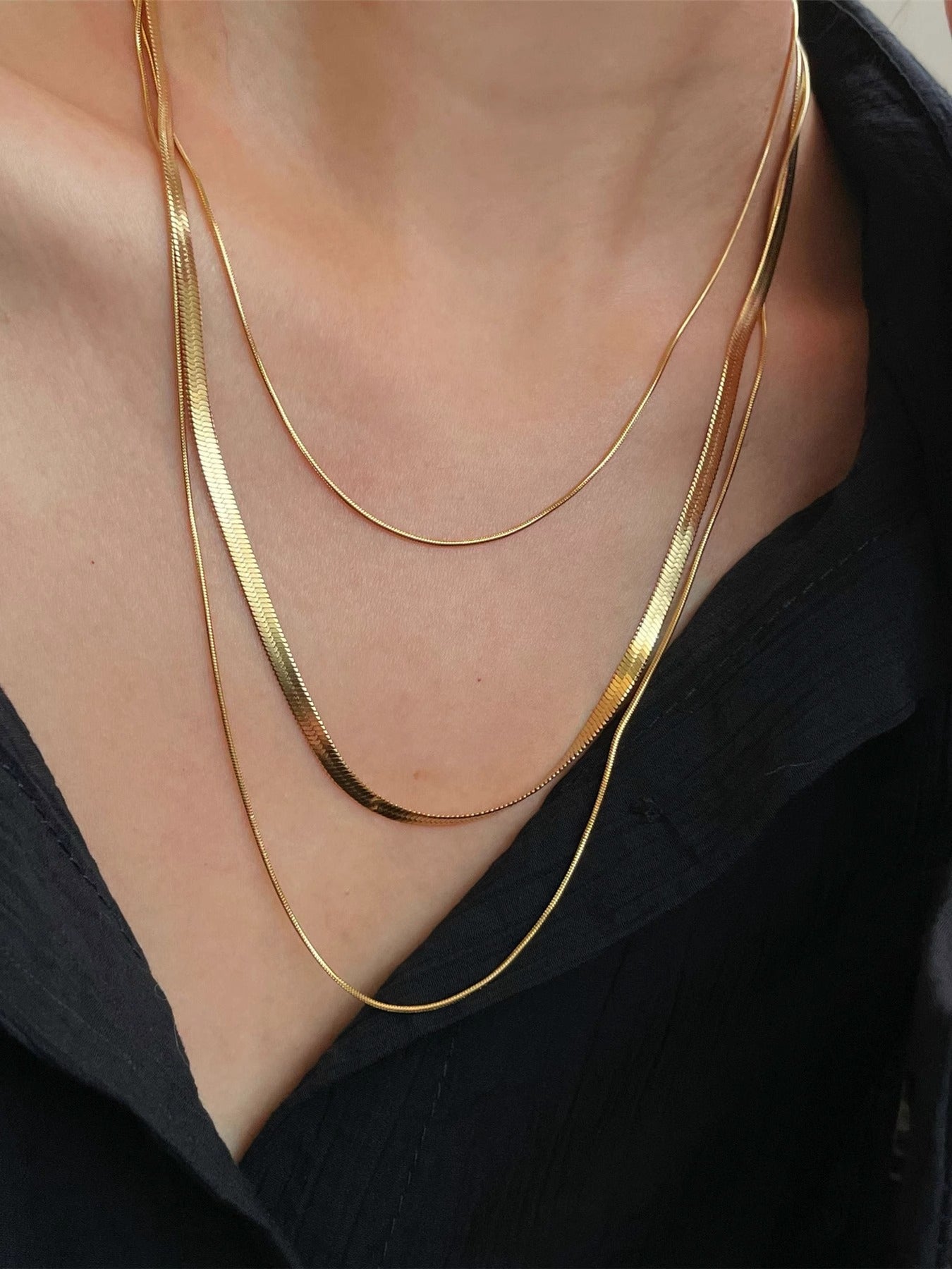 Women's Bones Chain Titanium Steel Gold Long Personalized Cold Style Necklaces