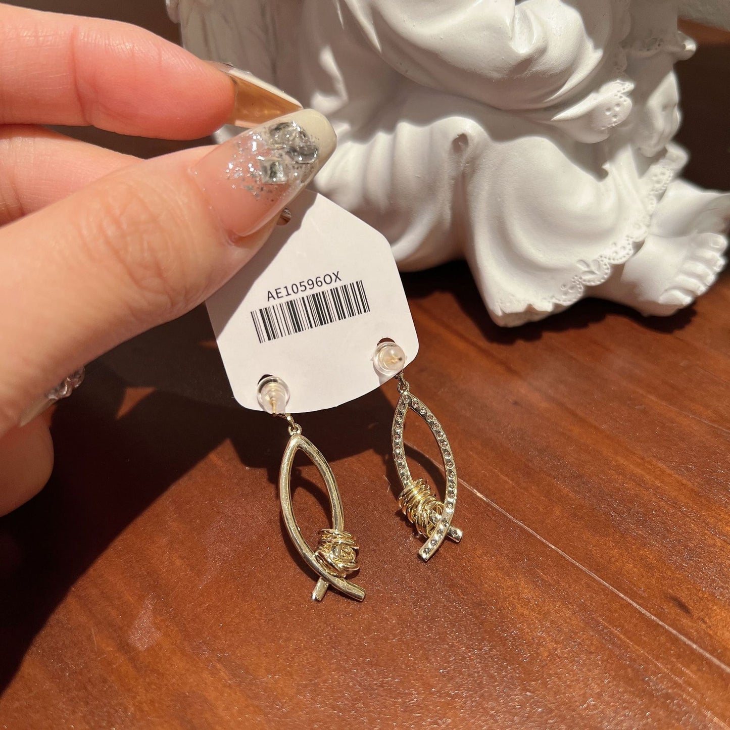 Women's Niche Design Zircon Cross For Light Earrings