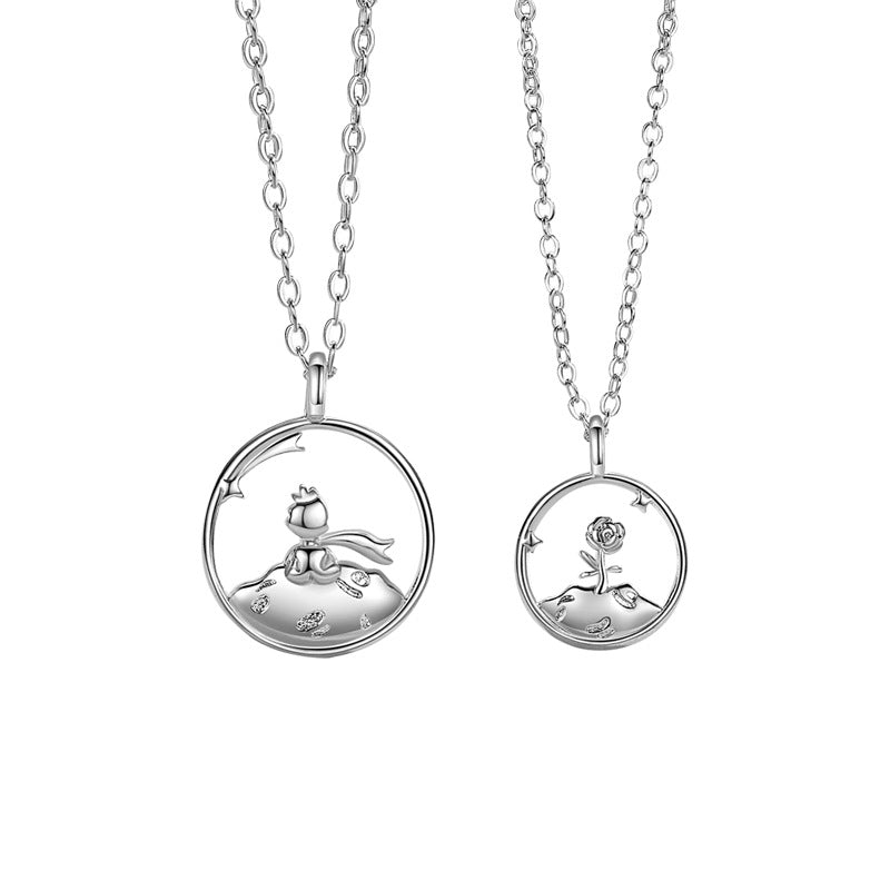 Colliers pour femmes, hommes et couples roses, une paire de colliers de saint-valentin