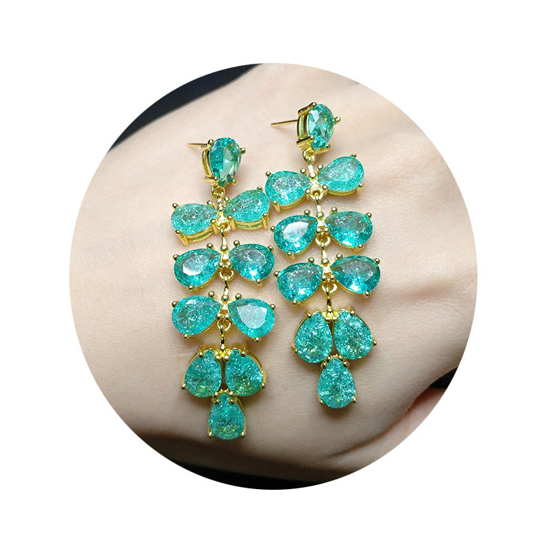 Gemmes paon vert raisin luxe diamant craquelé de haute qualité dans les bagues