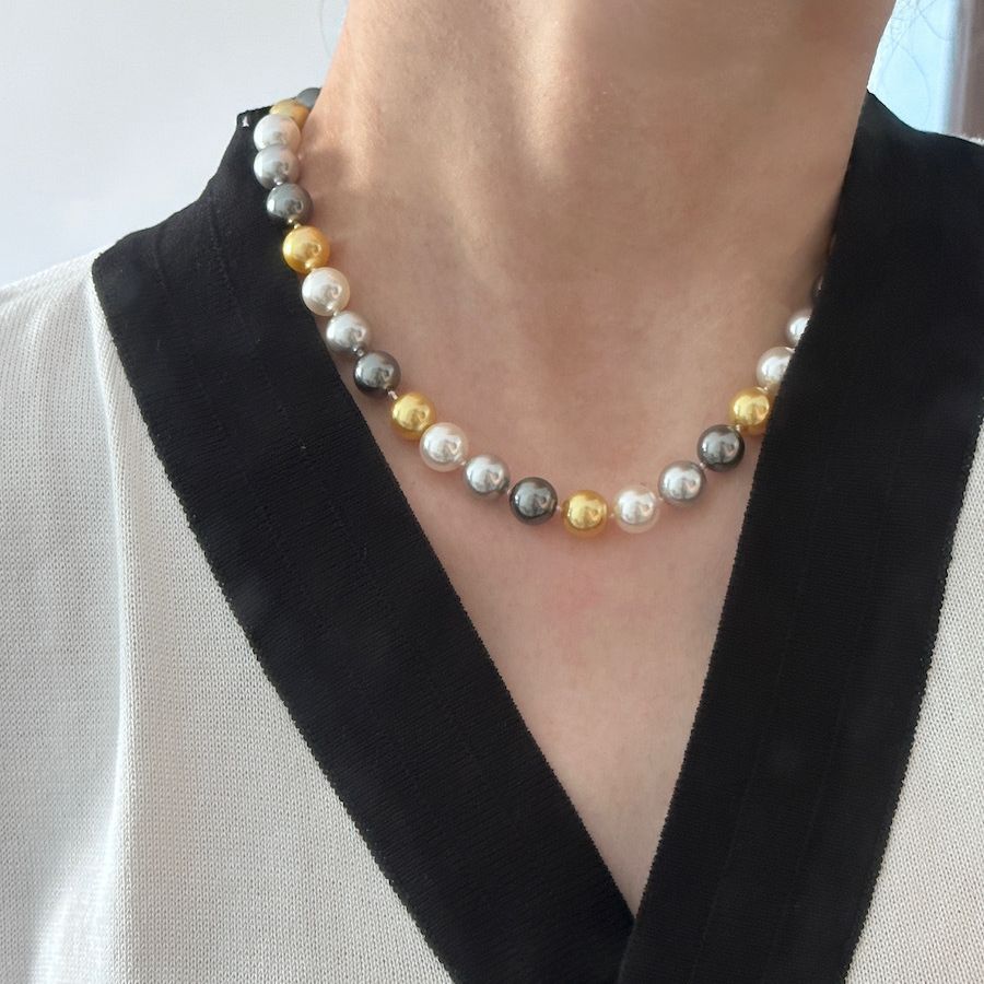 Brothers Imported Imitation Australian White Four-color Mixed Color Necklaces