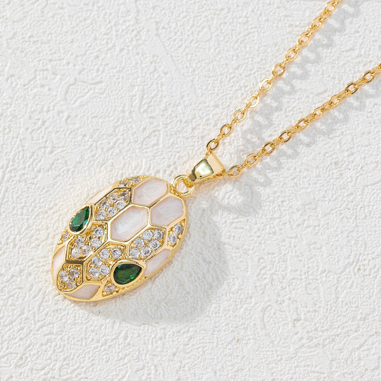Coole Ornament-Kupfer-Mikro-Intarsien-Zirkonöl-Halsketten für Damen