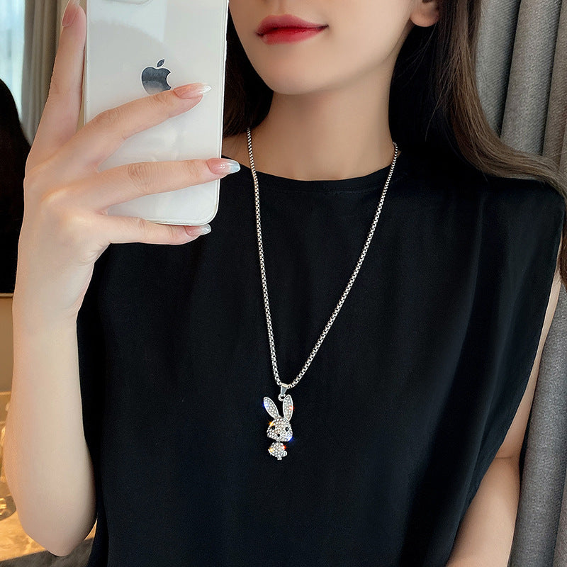 Women's Accessories Long Pendant Titanium Steel Trendy Hip Hop Sweater Necklaces