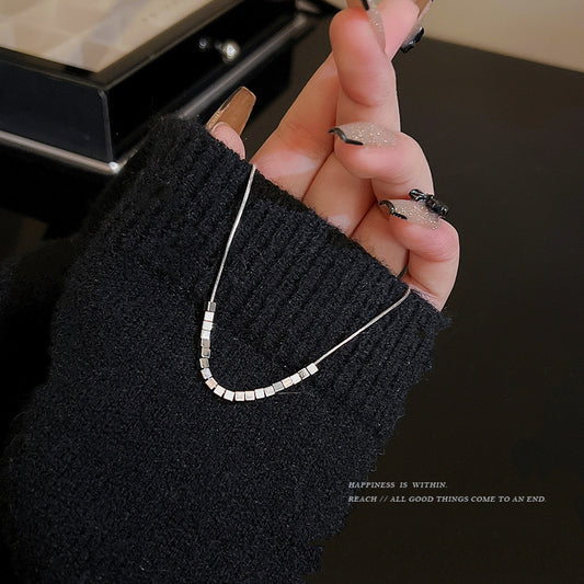 Women's Style Sier Square Fashionable Clavicle Chain Necklaces