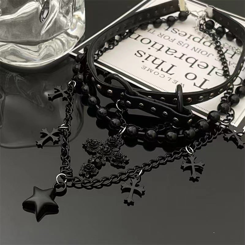 Dark Night Thorn Cross weibliche heiße Halsketten