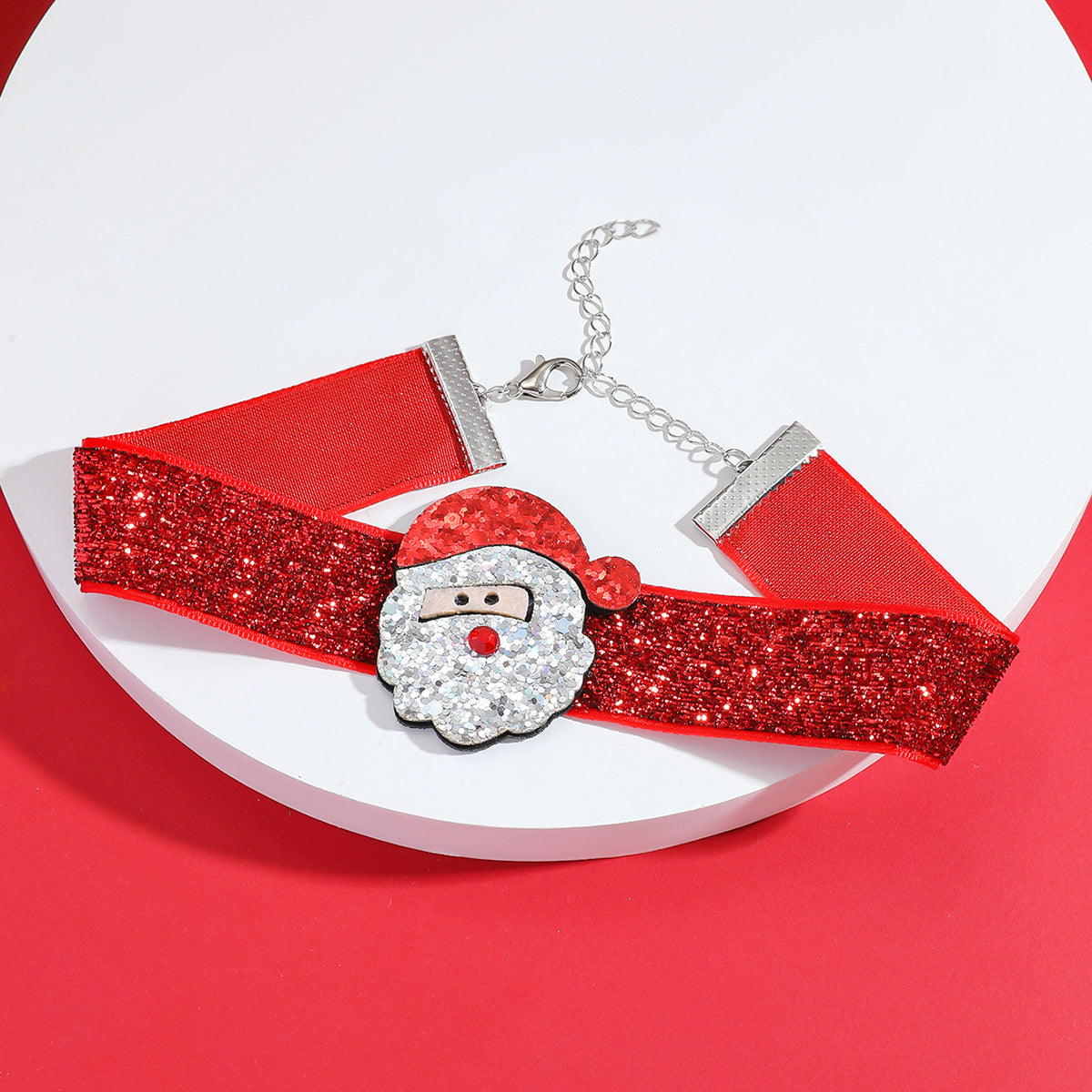 And Cute Santa Claus Elk Bow Necklaces
