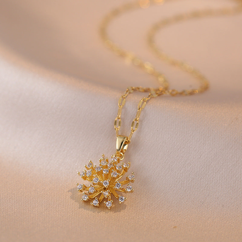 Female Korean Style Design Geometric Fireworks Necklaces