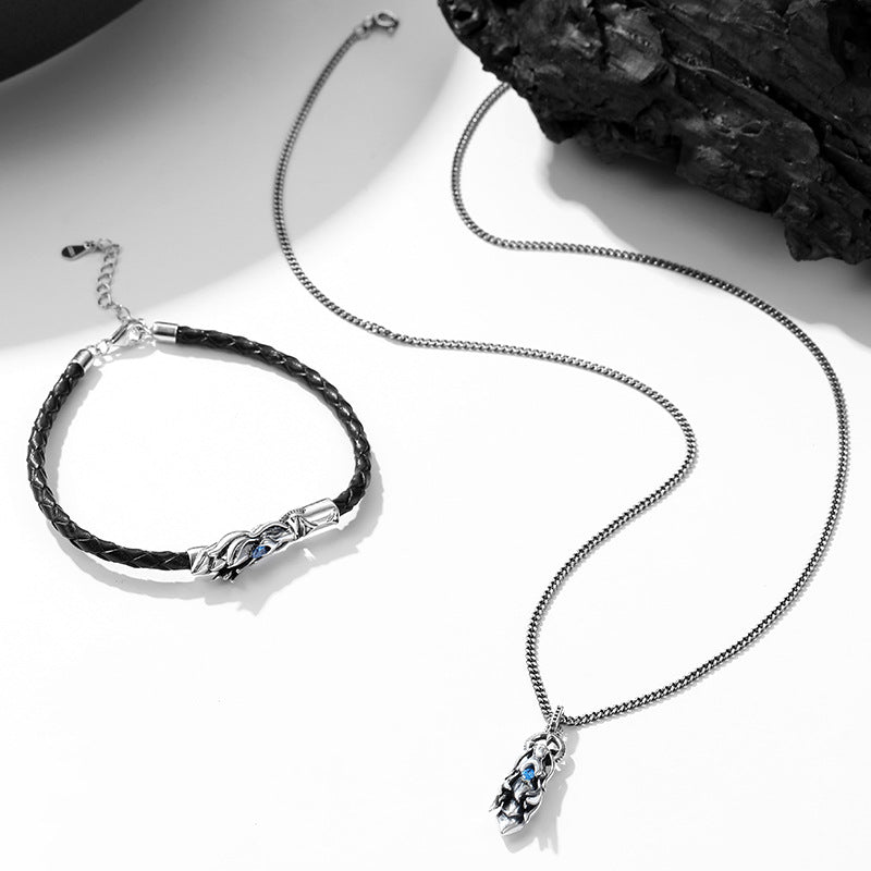Men's Sterling Sier Cologne Trendy Niche Design Clavicle Chain National Necklaces