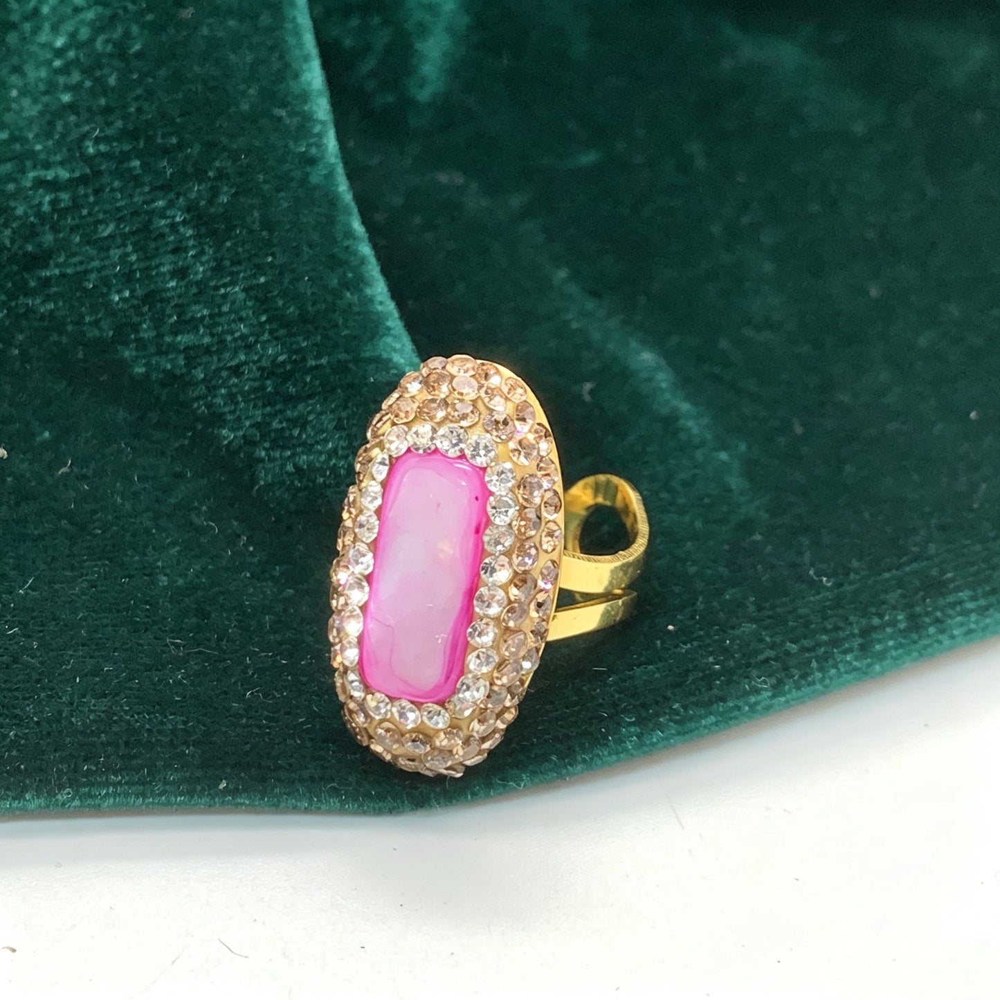 Color Shell Long Light Luxury Minority Adjustable Rings