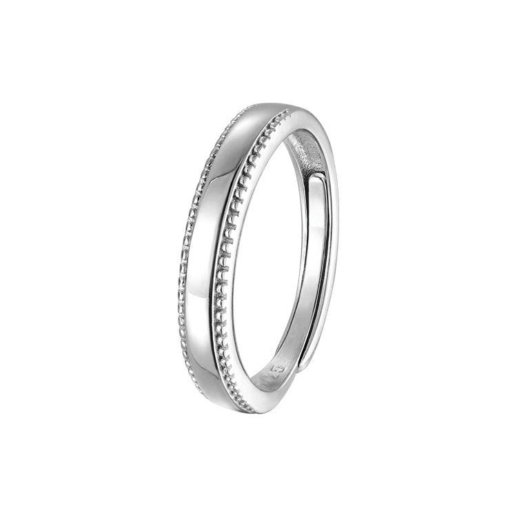 Damen & Herren & Sterling Silber Bilateral Dot Couple Design Einfache Ringe